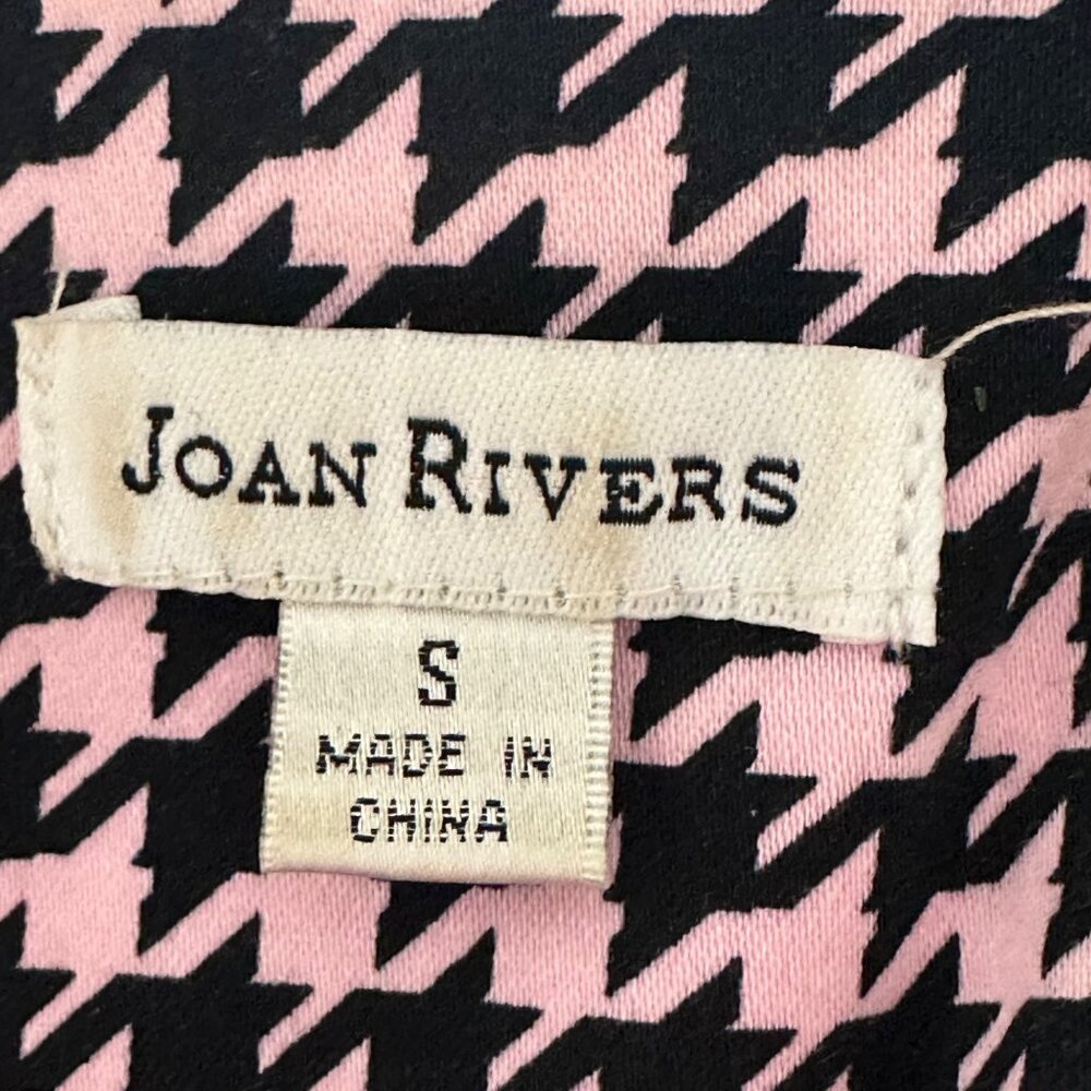 Joan Rivers Pink & Black Houndstooth Stretch Blazert SZ Small Career Preppy - Picture 4 of 8